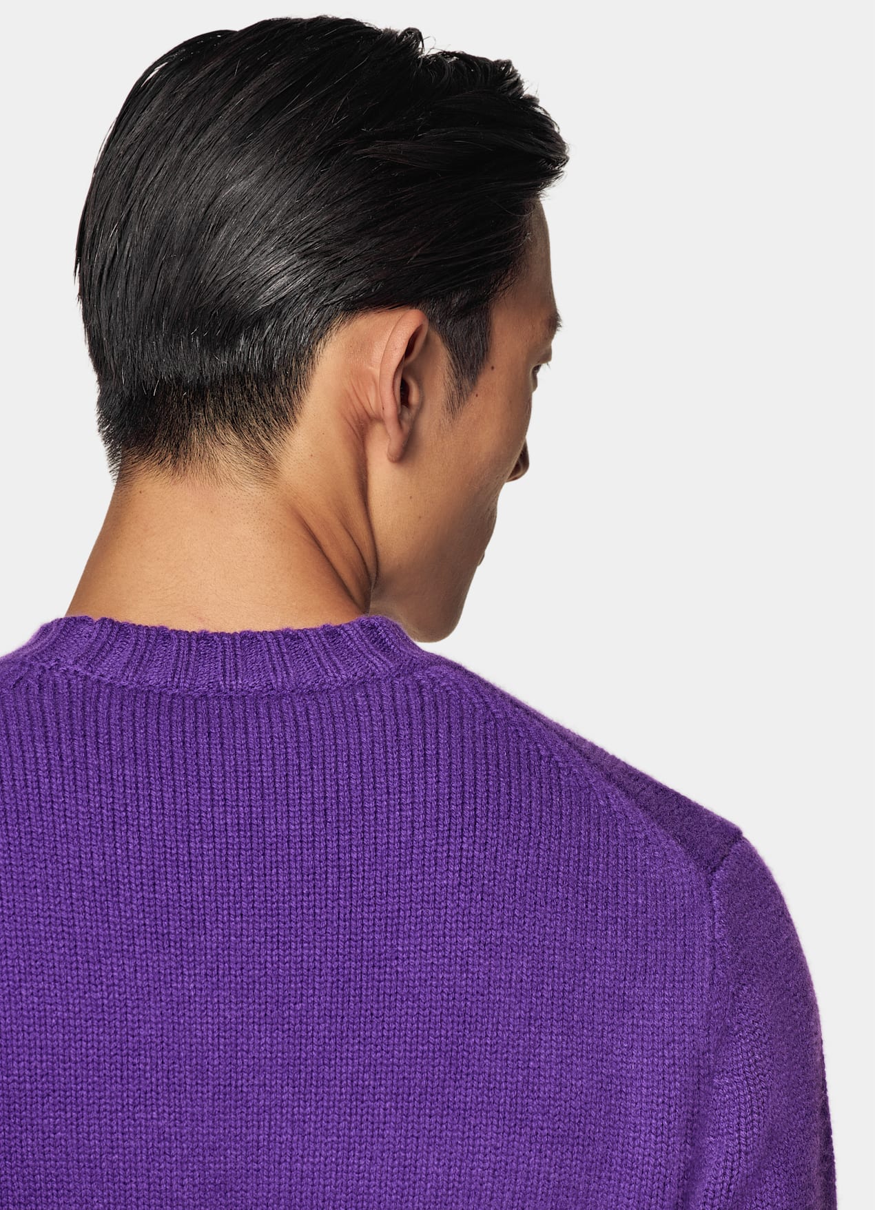 Pull col rond Merino violet