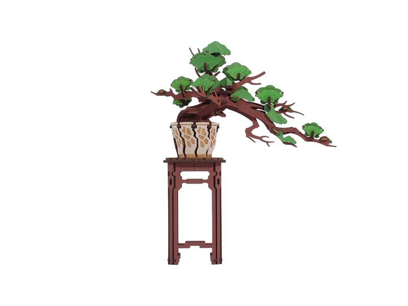 RoboTime Bausatz Immergrüner Pinien Bonsai 3D-Puzzle aus lasergeschnittenen Holzteilen