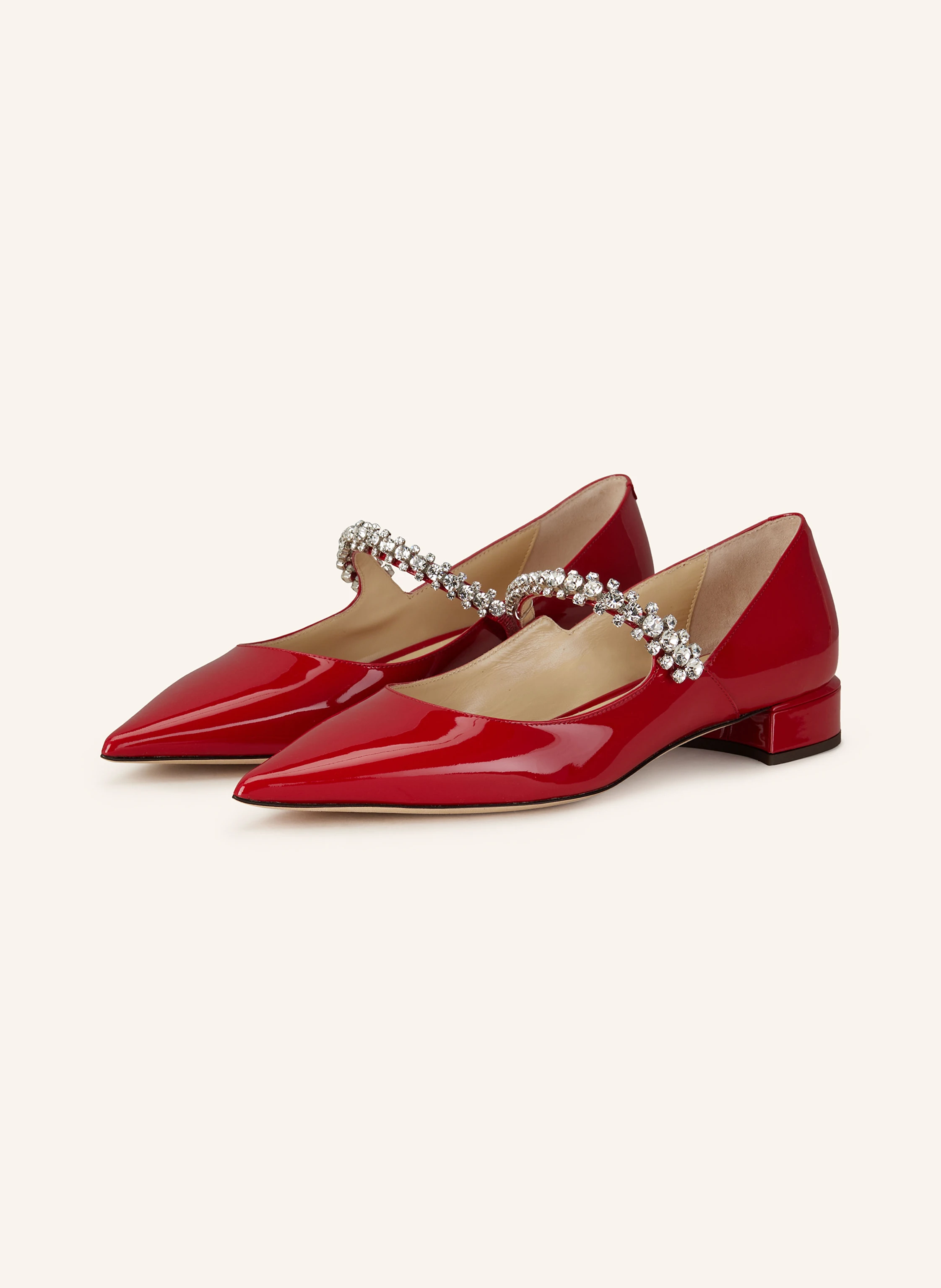 JIMMY CHOO Mary-Jane-Ballerinas mit Schmucksteinen