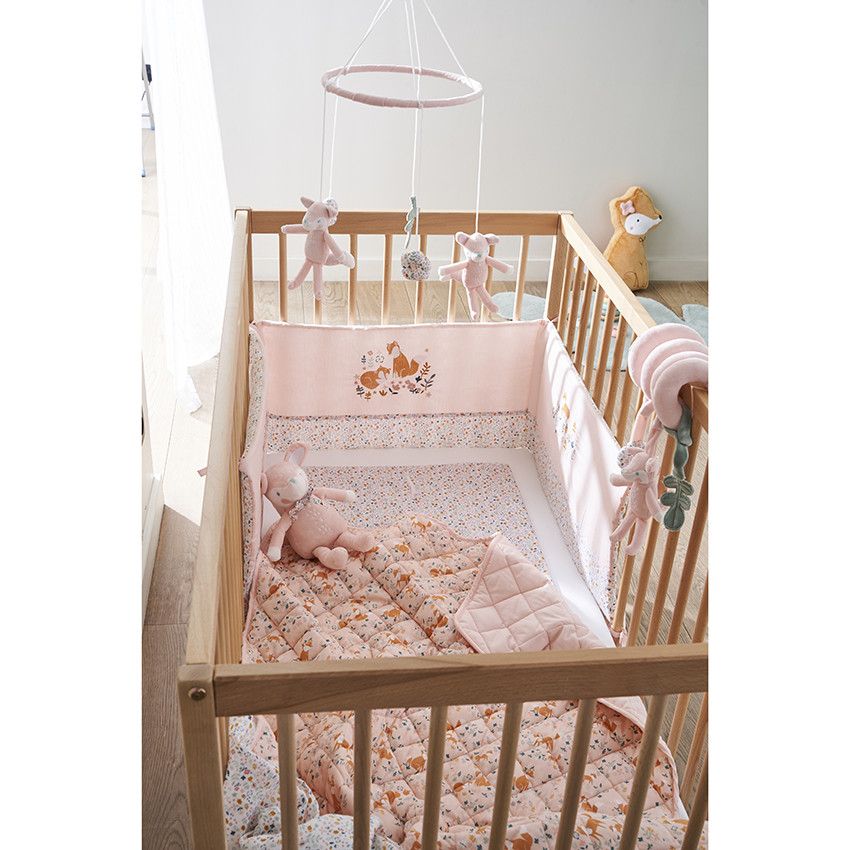 Peluche musicale renard en velours - Rose