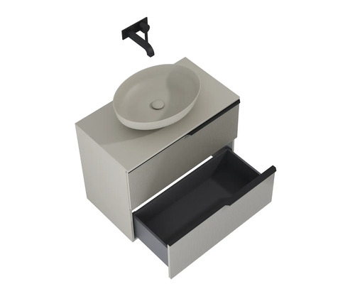 Jungborn wastafelmeubel NONUS BxHxD 800 x 635 x 453 mm Frontkleur fume mat