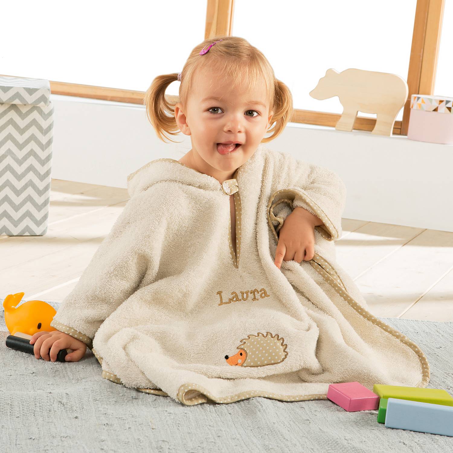 Erwin Müller Walk-Frottier Kinder-Poncho mit Kapuze