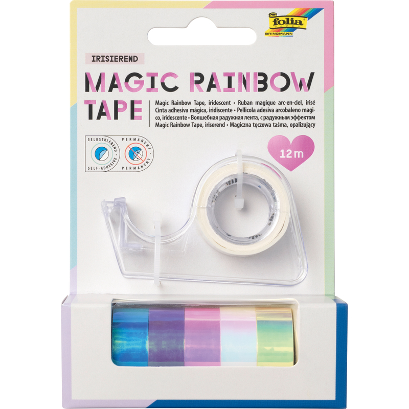 Folia Klebeband Magic Rainbow, irisierend, 6 Stück, 12 mm x 2 m