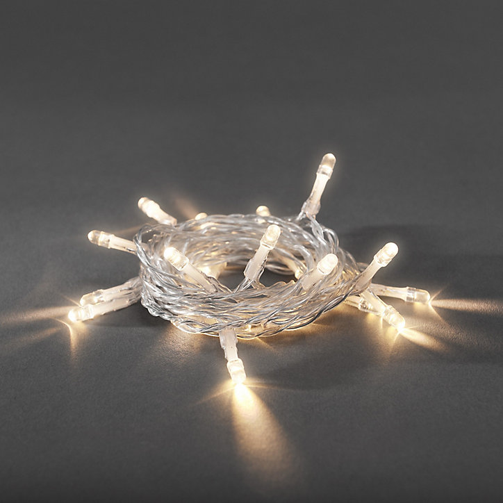 Guirlande lumineuse à LED20 Diodes Blanc chaud intérieur cable transparent