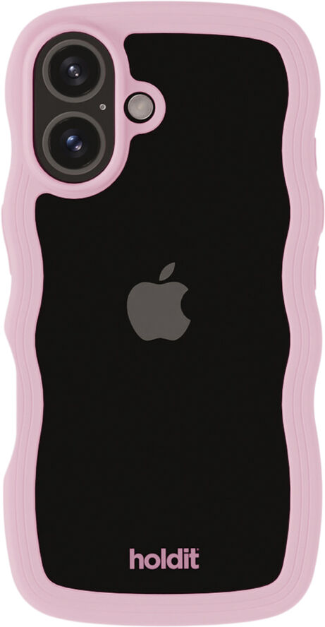 HoldIt Wavy Case iPhone 16 Lyserød
