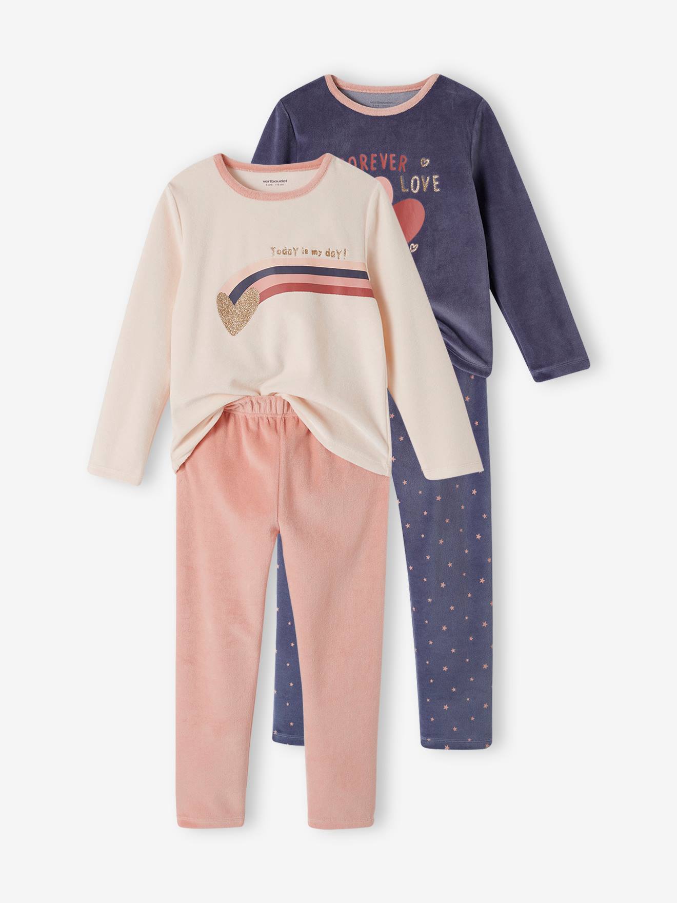Conjunto de 2 pijamas de veludo 