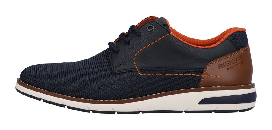 Rieker Sneaker  mit kontrastfarbener Ziernaht, Freizeitschuh, Halbschuh, Schnürschuh