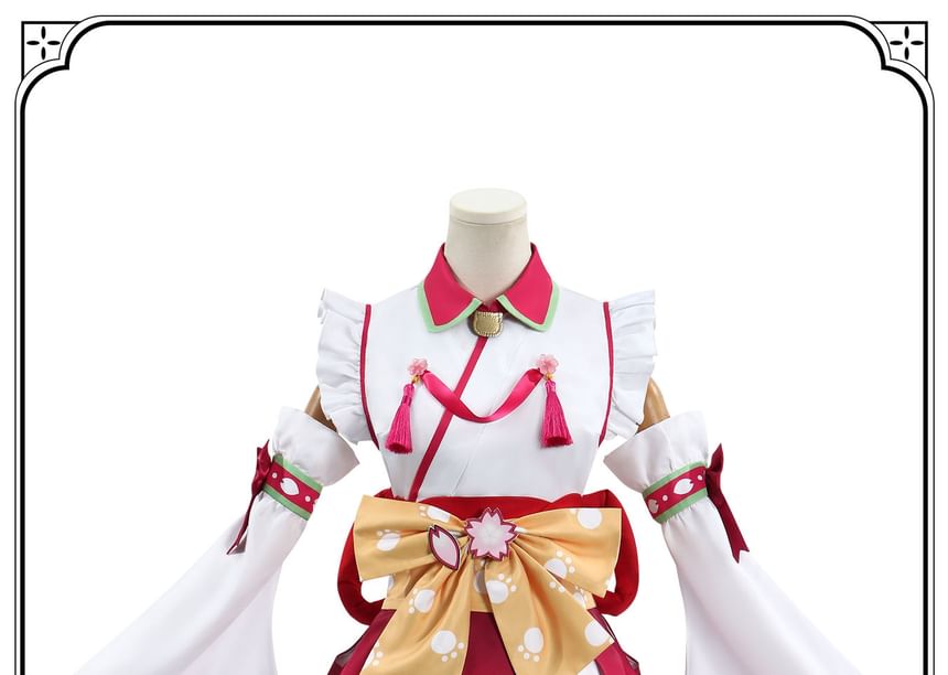 Bloomsoon - Sakura Miko Cosplay Kostuum / Pruik / Set
