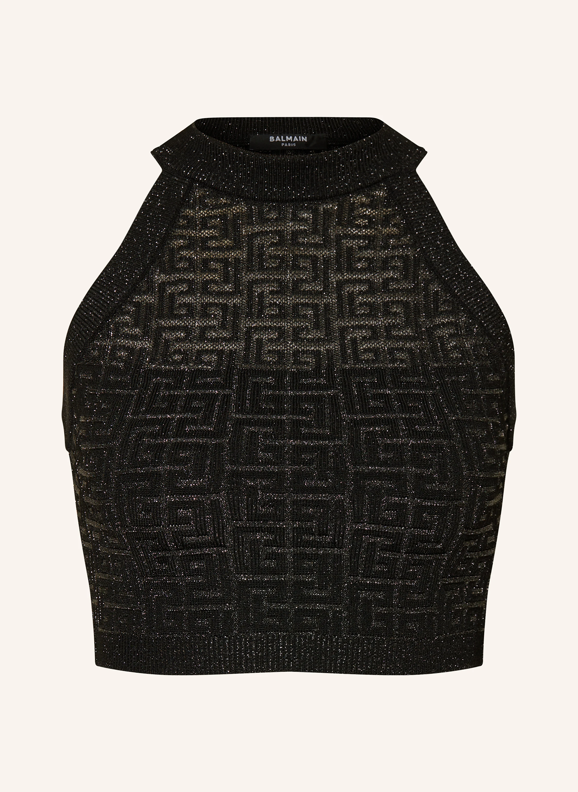 BALMAIN Cropped-Top mit Glitzergarn