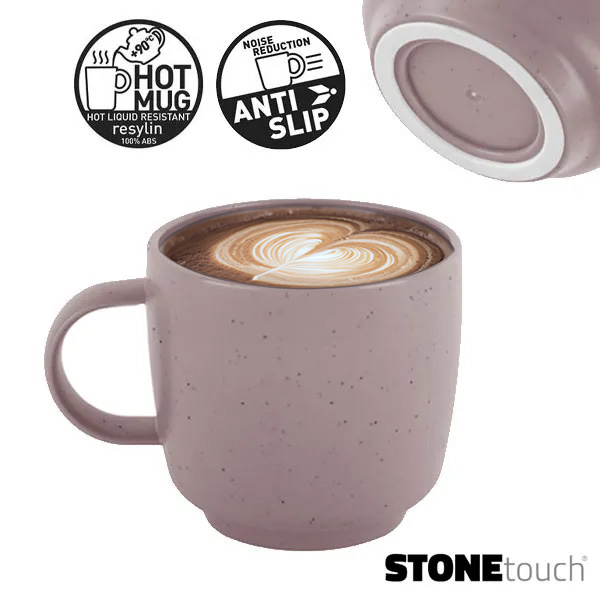 Tasse Cappuccino Mélamine Dolomit Rose 25cl anti-dérapant BRUNNER