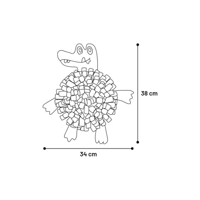 Tapis de fouille crocodile Famingo pour chien - 34 x 2,5 x 38 cm