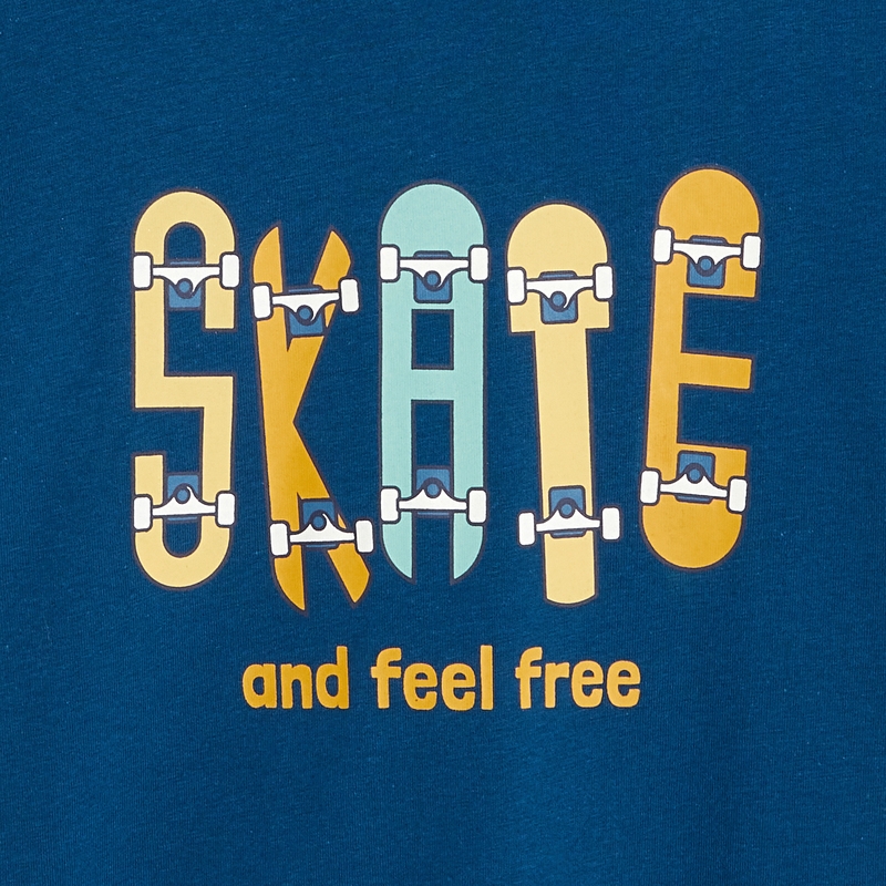 T-shirt motif skate bleu garçon