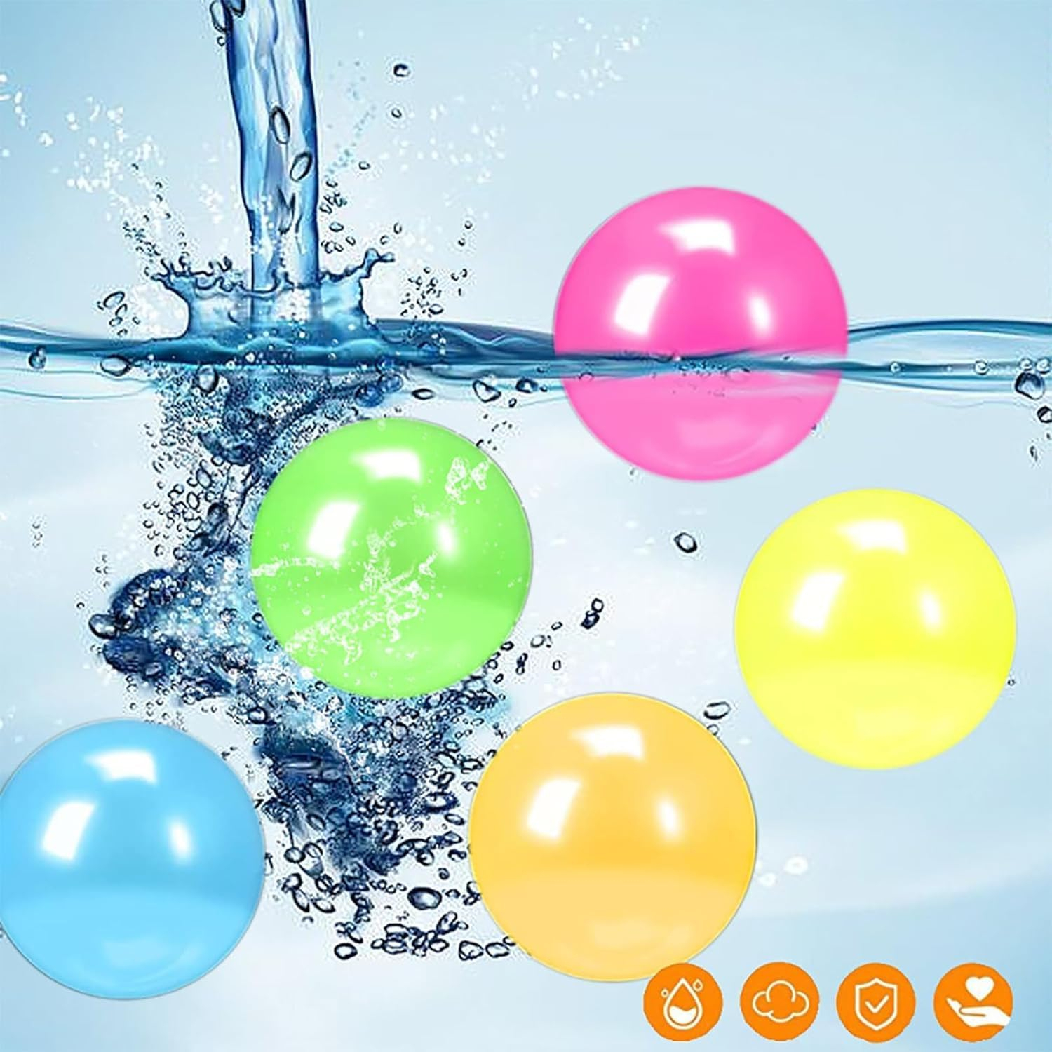 (4er Set) Ø40mm Silikon Anti Stress Ball Squeeze Knautschball Spielzeug Mitgebsel Fidget Spiel - Assortiert