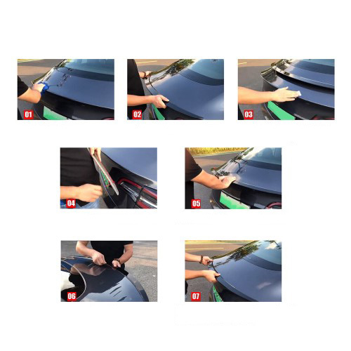 Tesla Model 3 (17-22) Auto Heck Spoiler Selbstklebender KFZ Deko Flügel Carbon Look - Schwarz