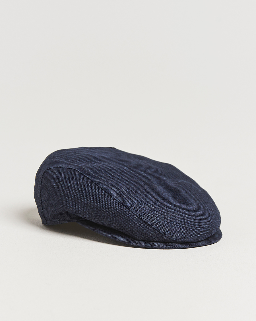 Wigéns Ivy Slim Hopsack Linen Cap Navy