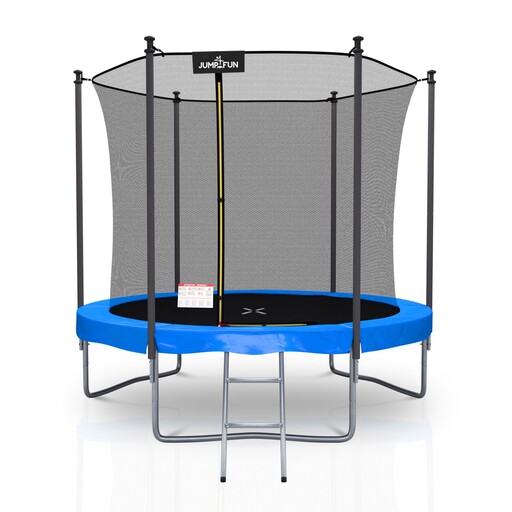Cama elástica Classique 244 cm (8 pés) - Rede de segurança para uso interno, lona de segurança reversível e escada.