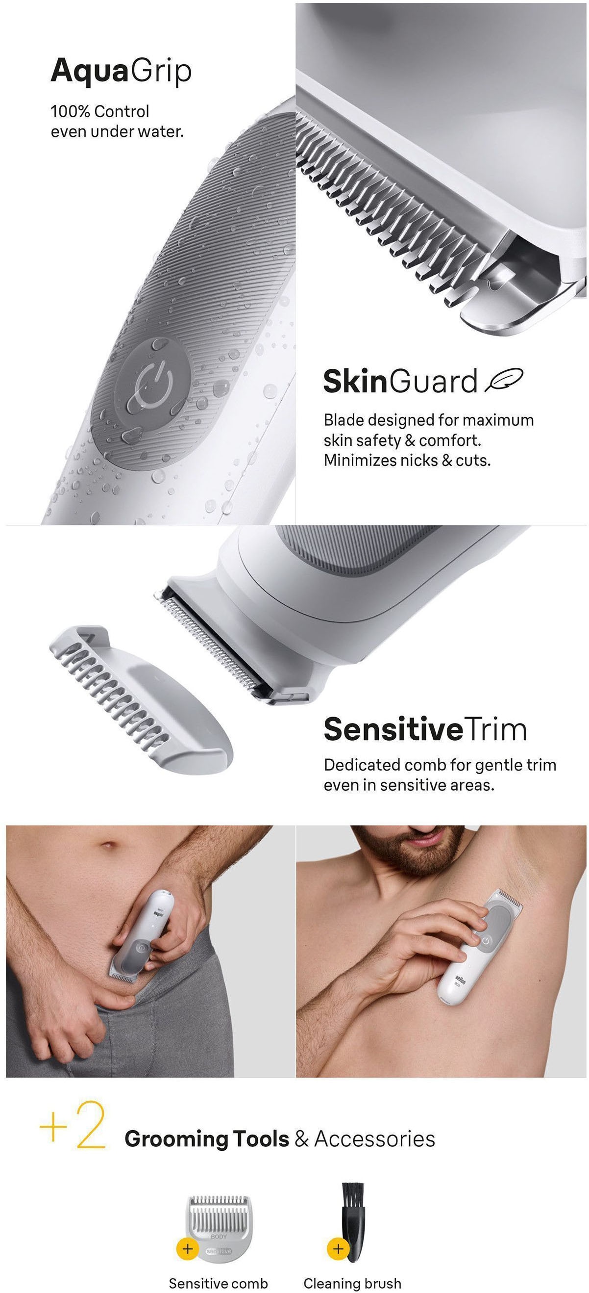 Braun Haarschneider »Body Groomer BG5500« Trimmen für empfindliche Bereiche, 100 Min Akkulaufzeit, wasserdicht