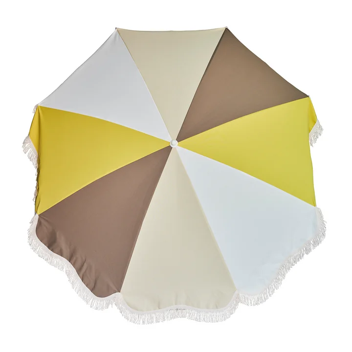Jan Kurtz - Retro Sonnenschirm Ø 200 cm, weiss / taupe / natur / gelb