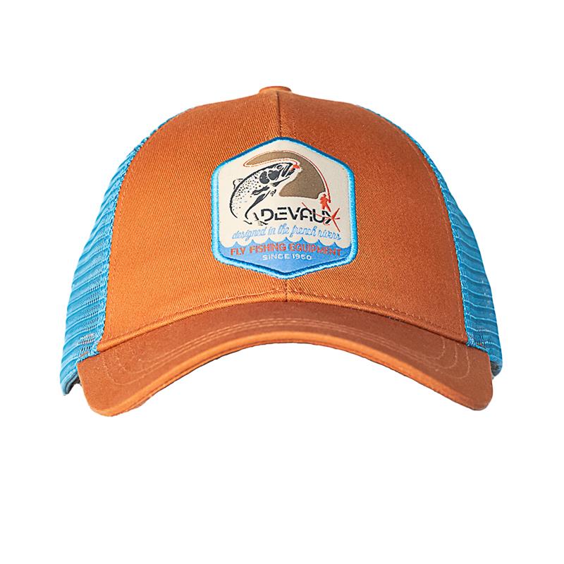 Casquette Homme Devaux Trucker Bomblue - Orange/Bleu