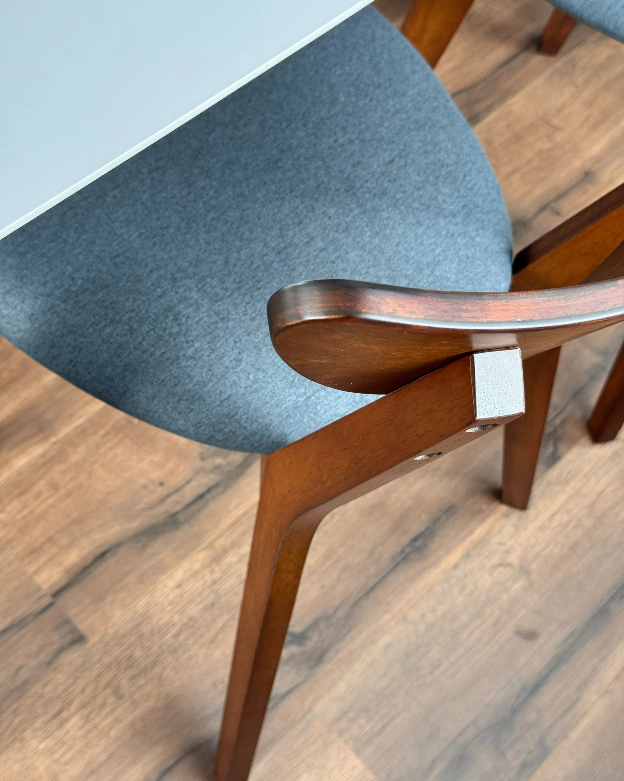 Set van 2 eetkamerstoelen ERIE Hout Donkerbruin/grijs
