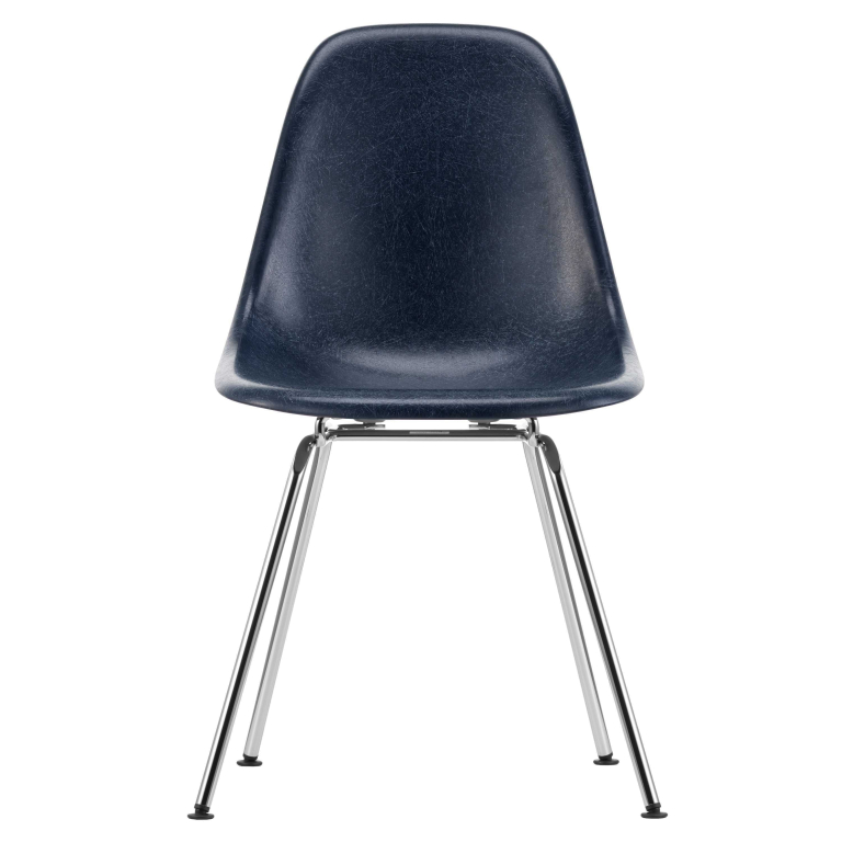 Vitra Eames DSX Fiberglass stoel chroom, navy blue
