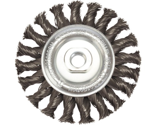 Lessmann gevlochten ronde borstel Ø 115 mm staaldraad, M14