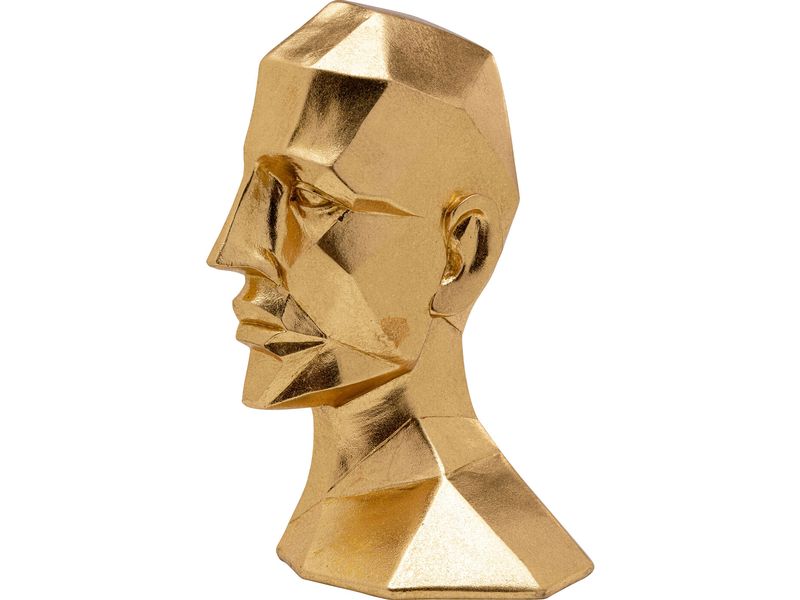 Kare Buchstütze Face 2er Set, Gold Buchstützen für das Bücherregal