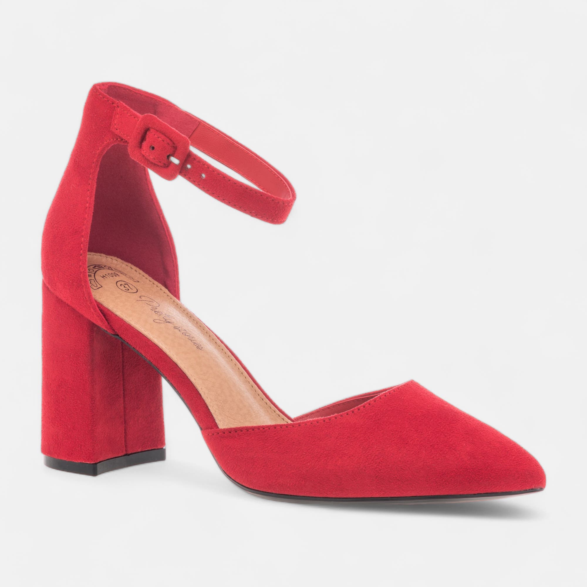 Escarpins quartiers ouverts à talon Femme rouge