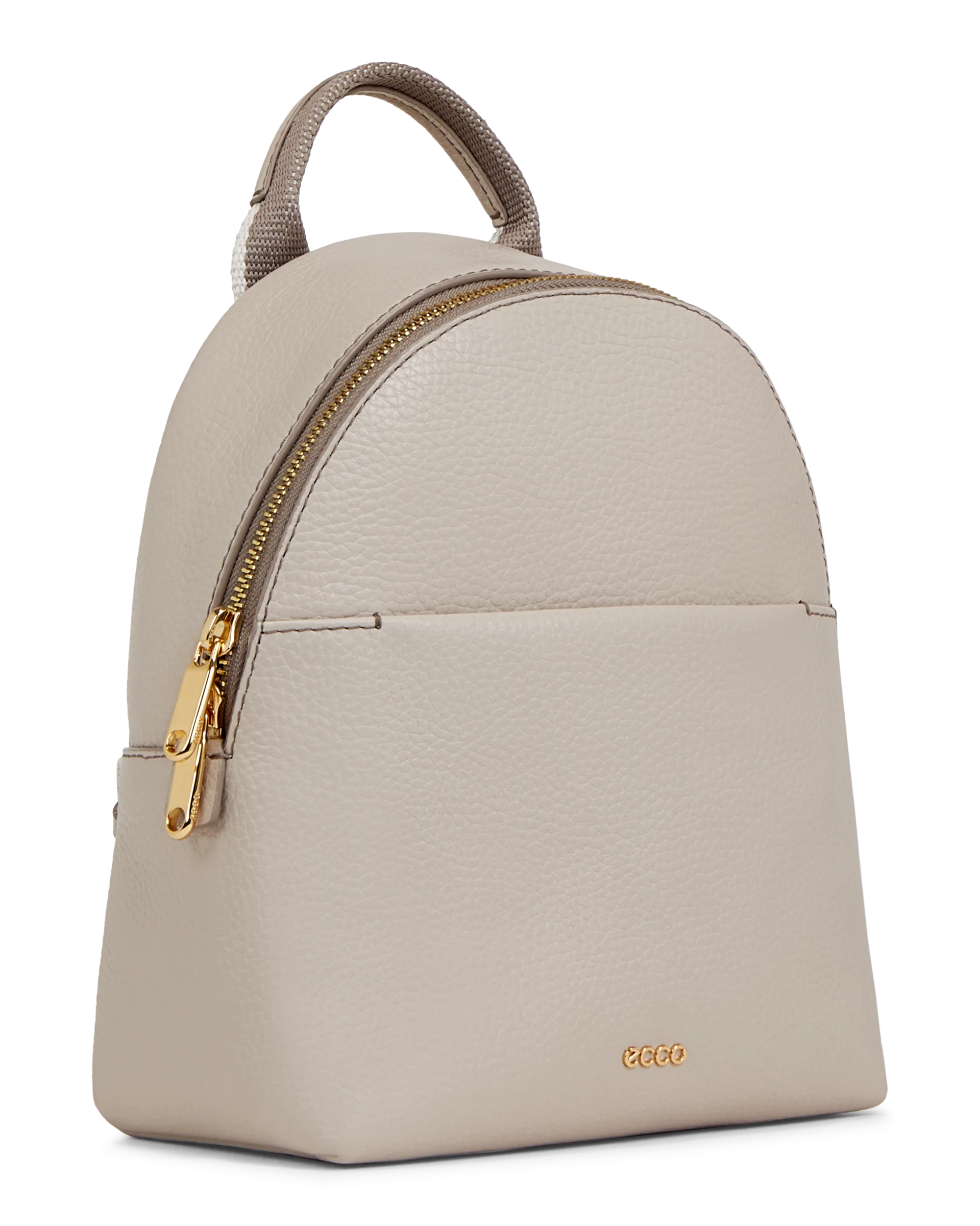 ECCO Round Pack Rucksack aus Leder Beige 23X20,5X10,5 cm