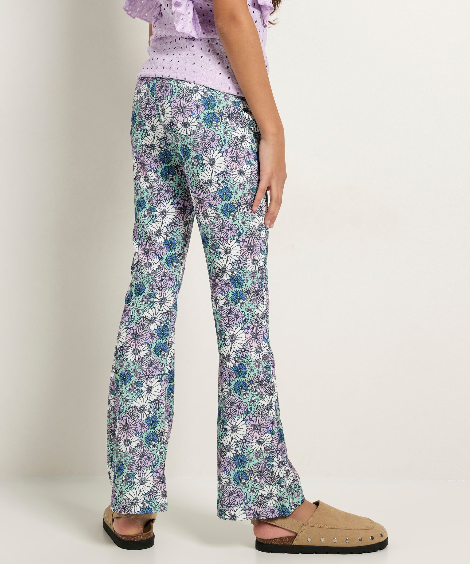 flared fit jersey broek met print