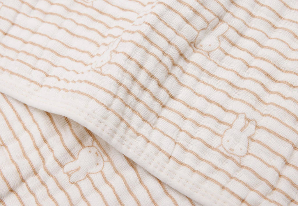 Deken Hydrofiel Wieg 75x100cm Miffy Stripe Biscuit