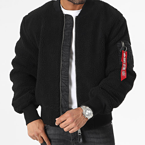 Veste Bomber Fourrure MA-1 Teddy 108102 Noir