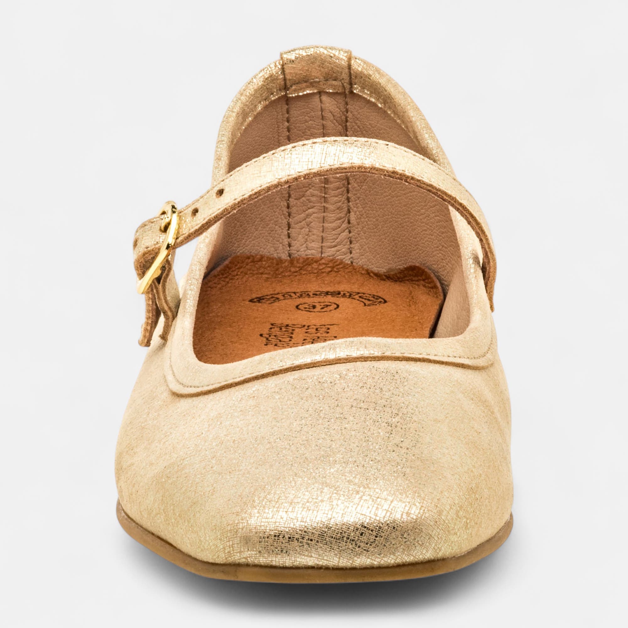 Ballerines Femme en cuir or
