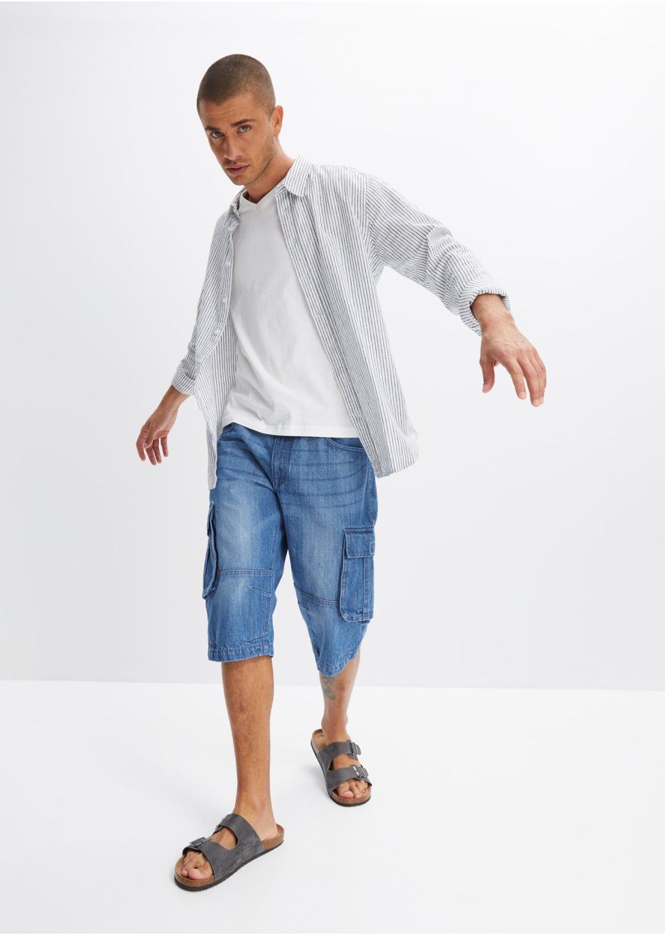 Bermuda long en jean, Loose Fit