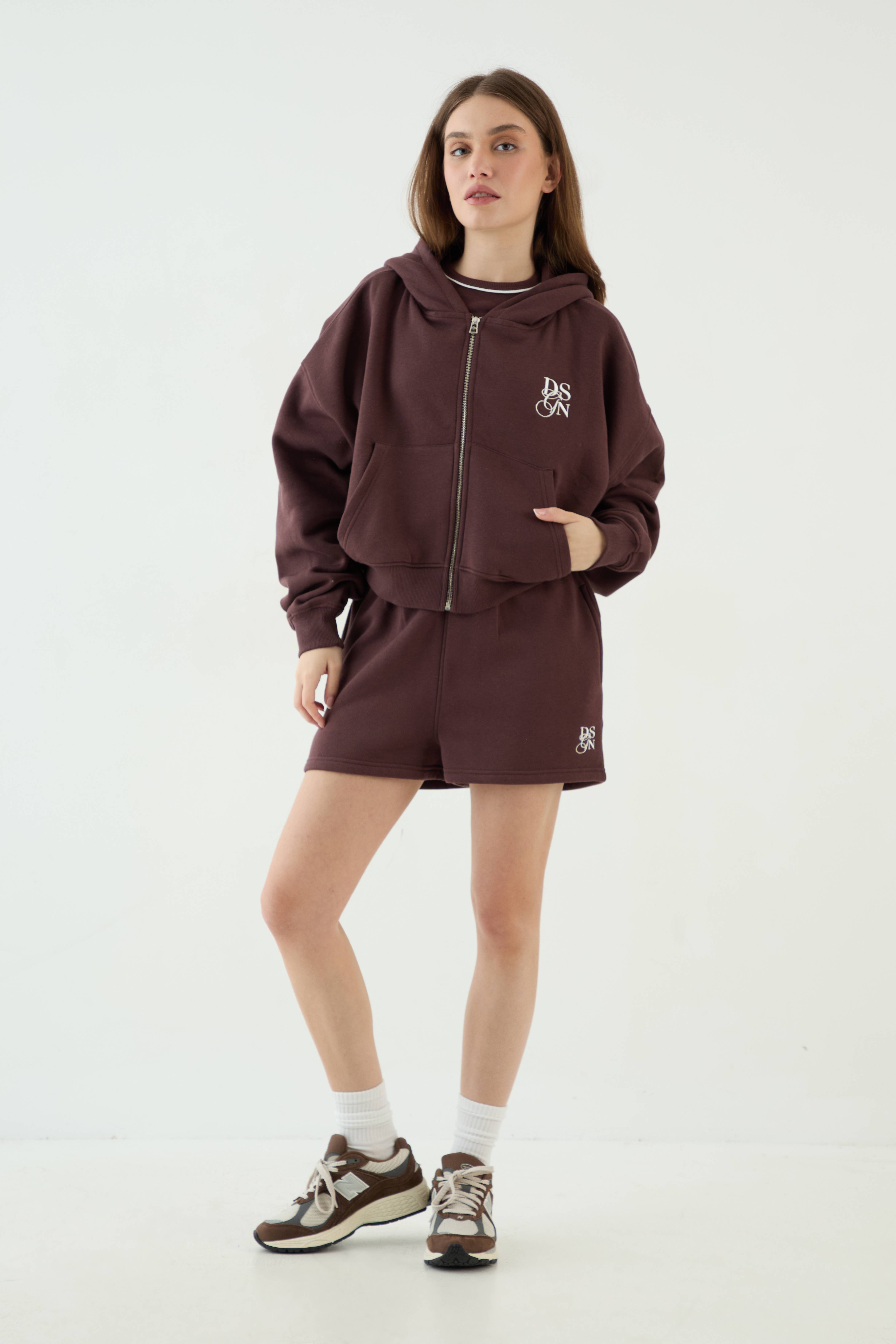 Sweat À Casynthétiqueche Court Boxy Avec Fermeture Éclair Dsgn Studio