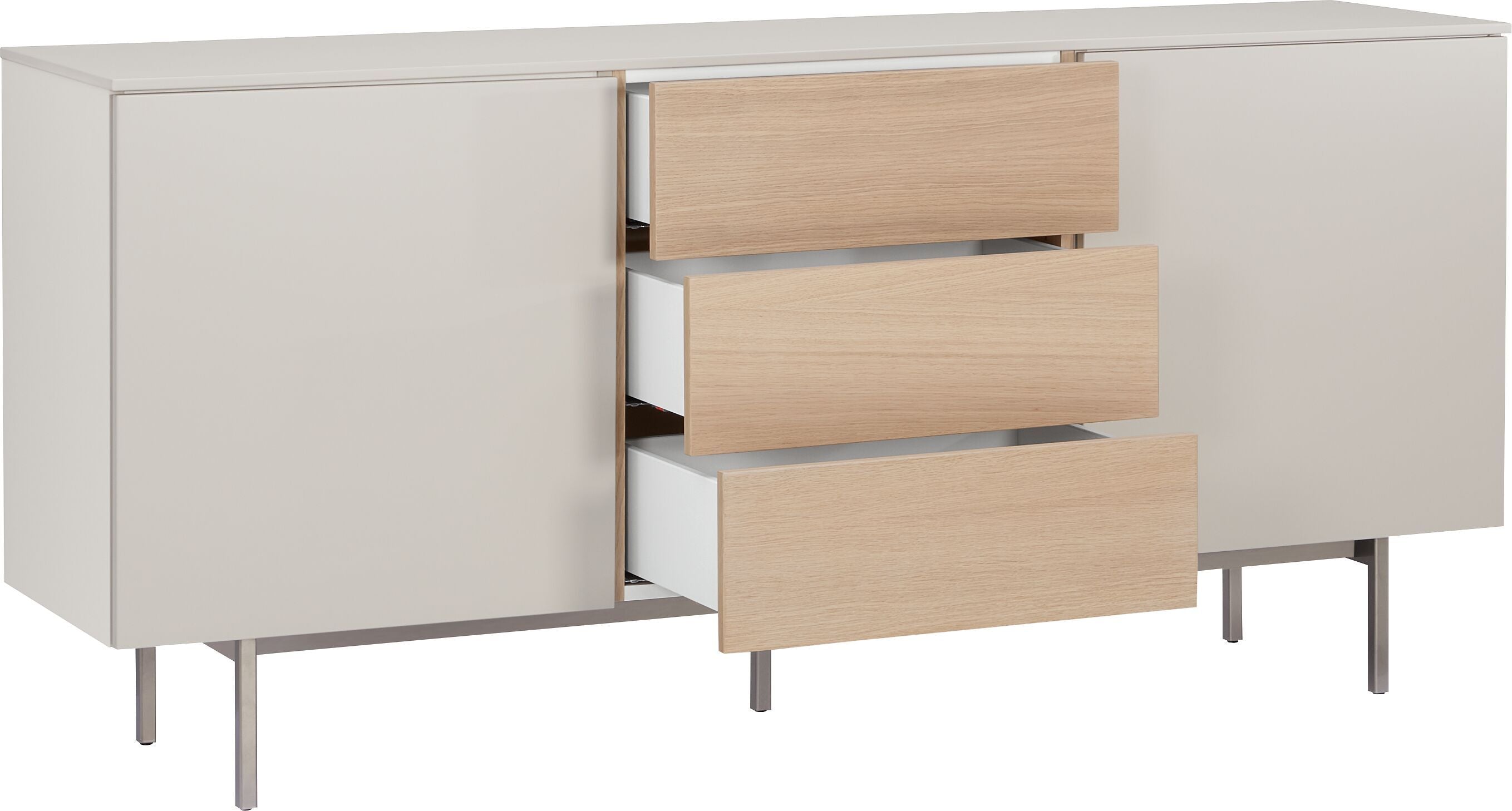 TILL Sideboard - Eiche / Taupe / B: 168.0 cm x T: 41.0 cm x H: 77.0 cm