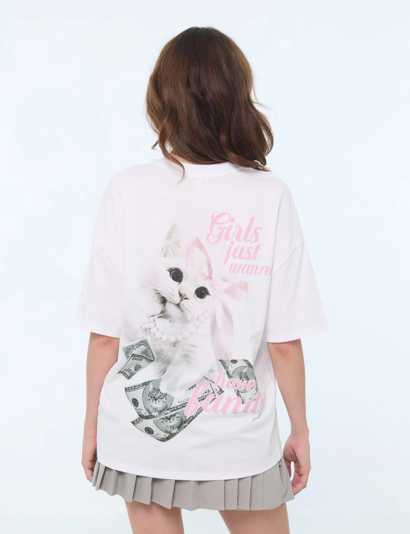 T-shirt oversize à motifs blanc