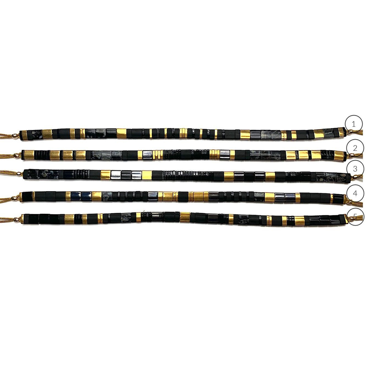 Bracelet Claire BERTEAU Nairobi Perles plates en verre 2