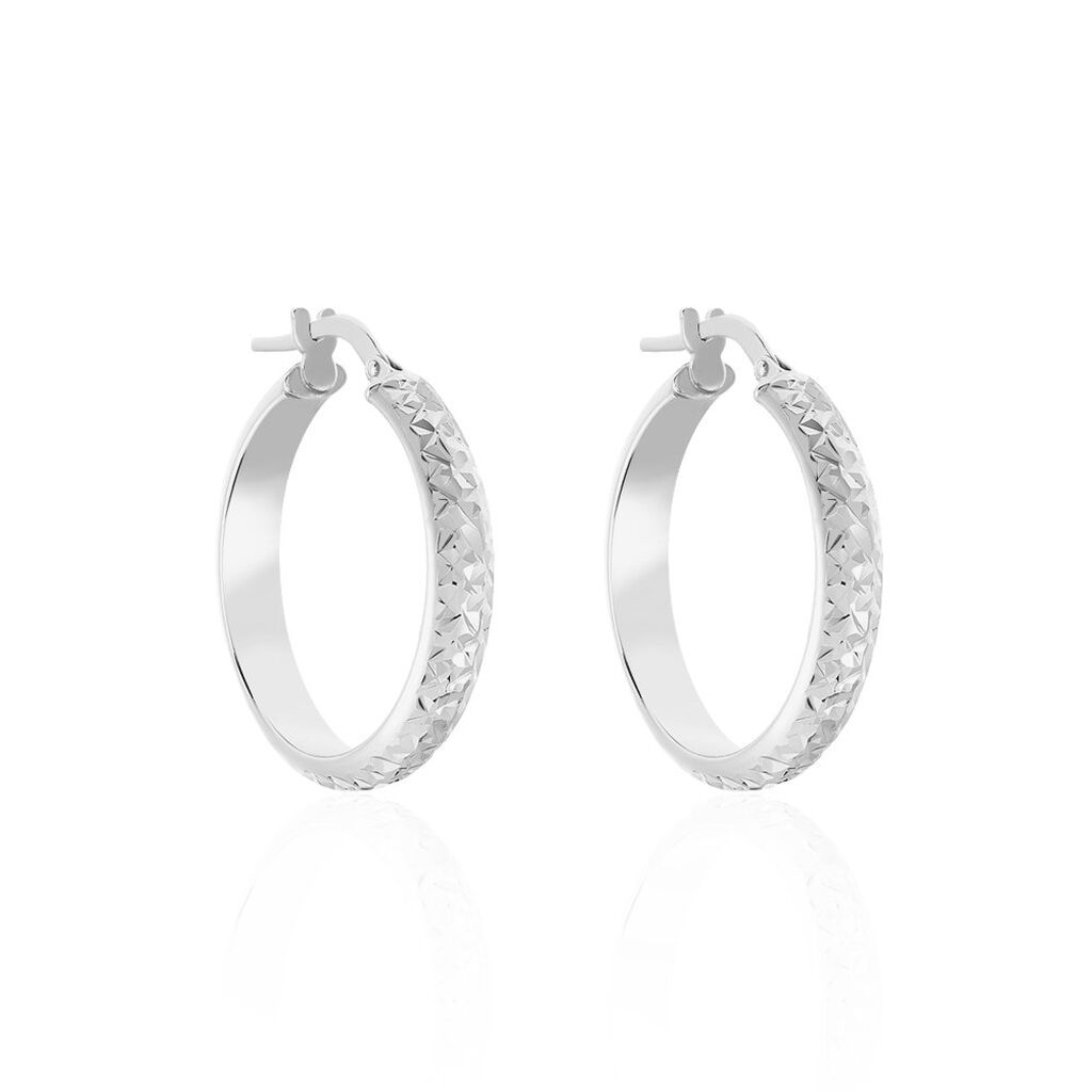 Créoles Argent Blanc Esmee