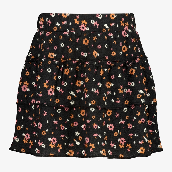 TwoDay meisjes rok met bloemenprint zwart