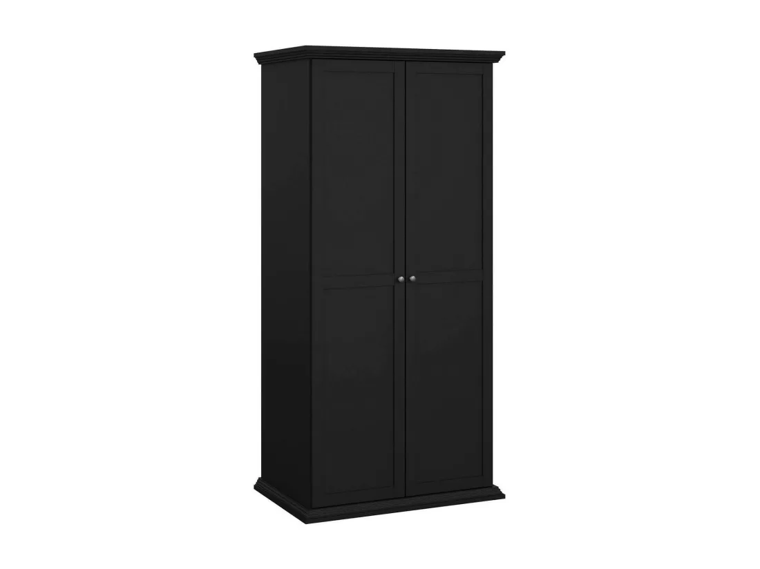Garde-robe 2 portes Dscapol, Meubles de chambre, Penderie de plain-pied, Placard à vêtements, 96x63 h200 cm, Noir