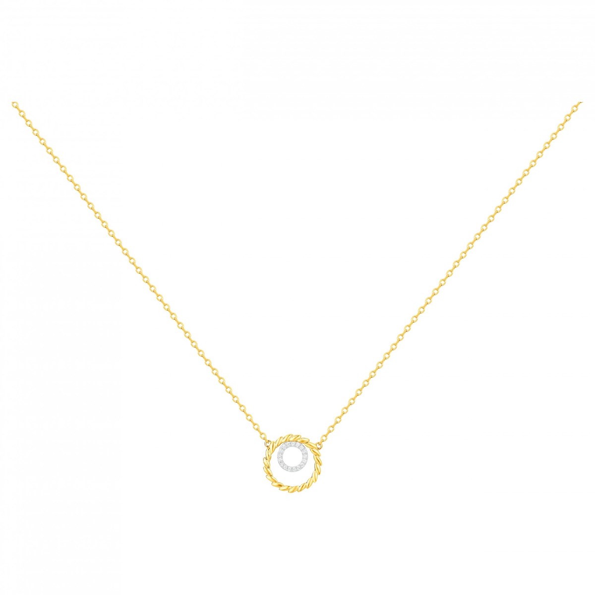 Collier en Plaqué Or avec oxyde de zirconium blanc