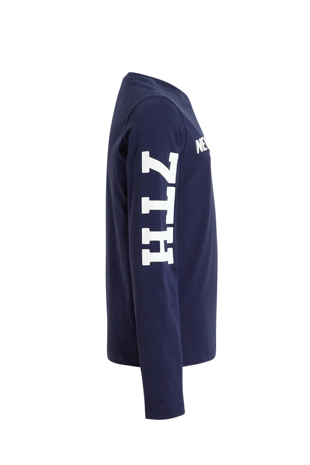 anytime longsleeve met printopdruk donkerblauw