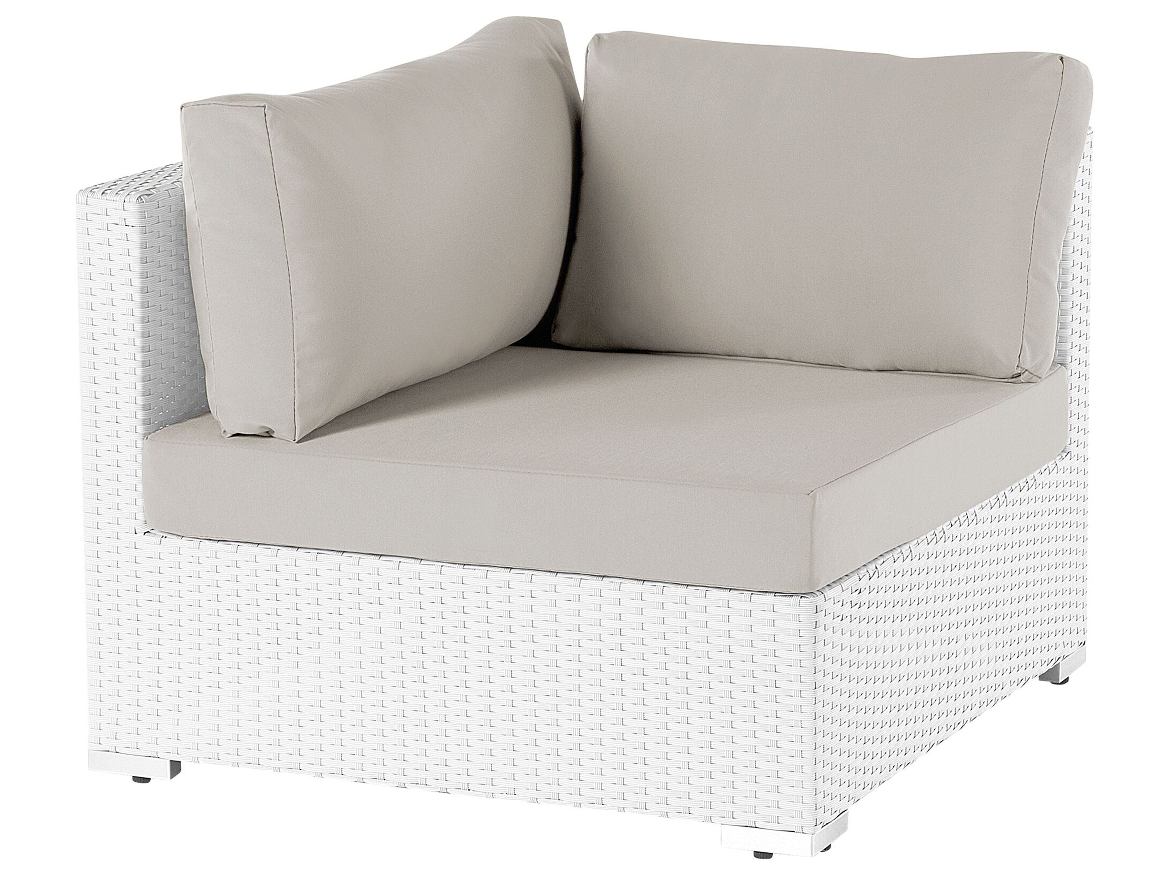 Tuin hoekloungeset met tafel 4-zits SANO rechtszijdig modulair PE rotan Wit