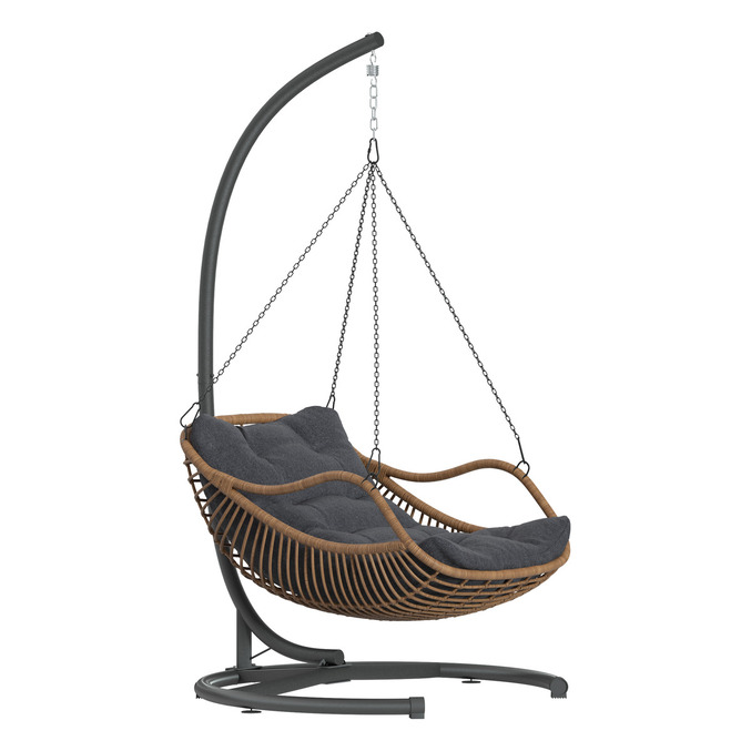 Fauteuil oeuf suspendu GIBRALTAR Ardoise + 1 pied réglable PANAO