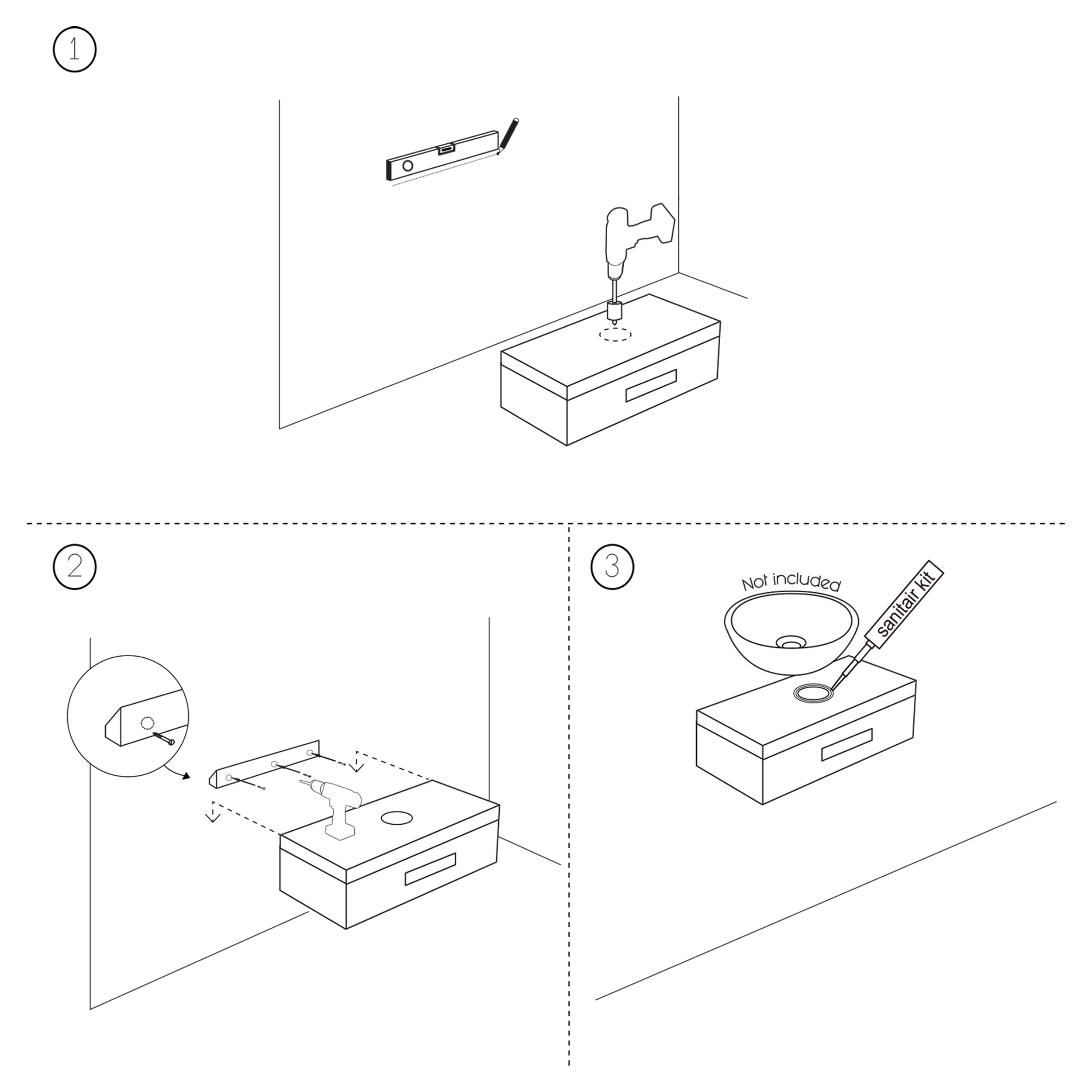 Saniclear Seba fonteinset met eiken plank, grijze terrazzo waskom en verouderd ijzer kraan voor in het toilet