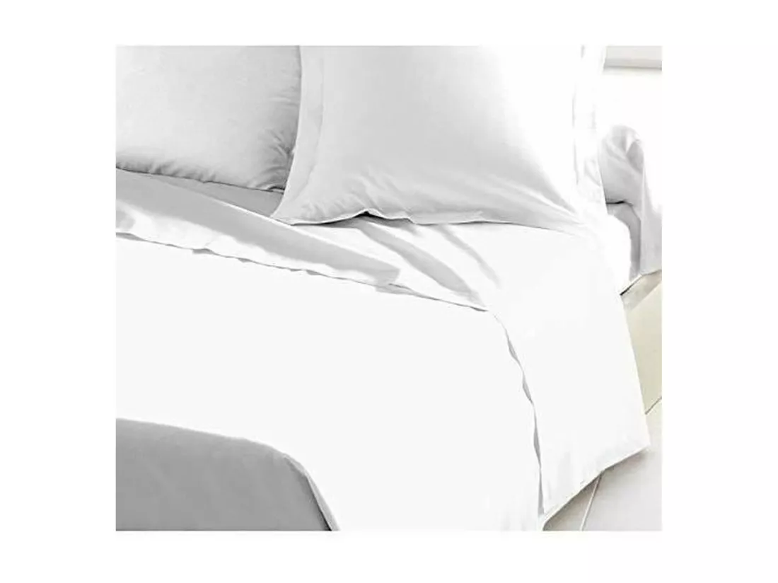 Drap Plat 100% coton 180 x 290 cm blanc