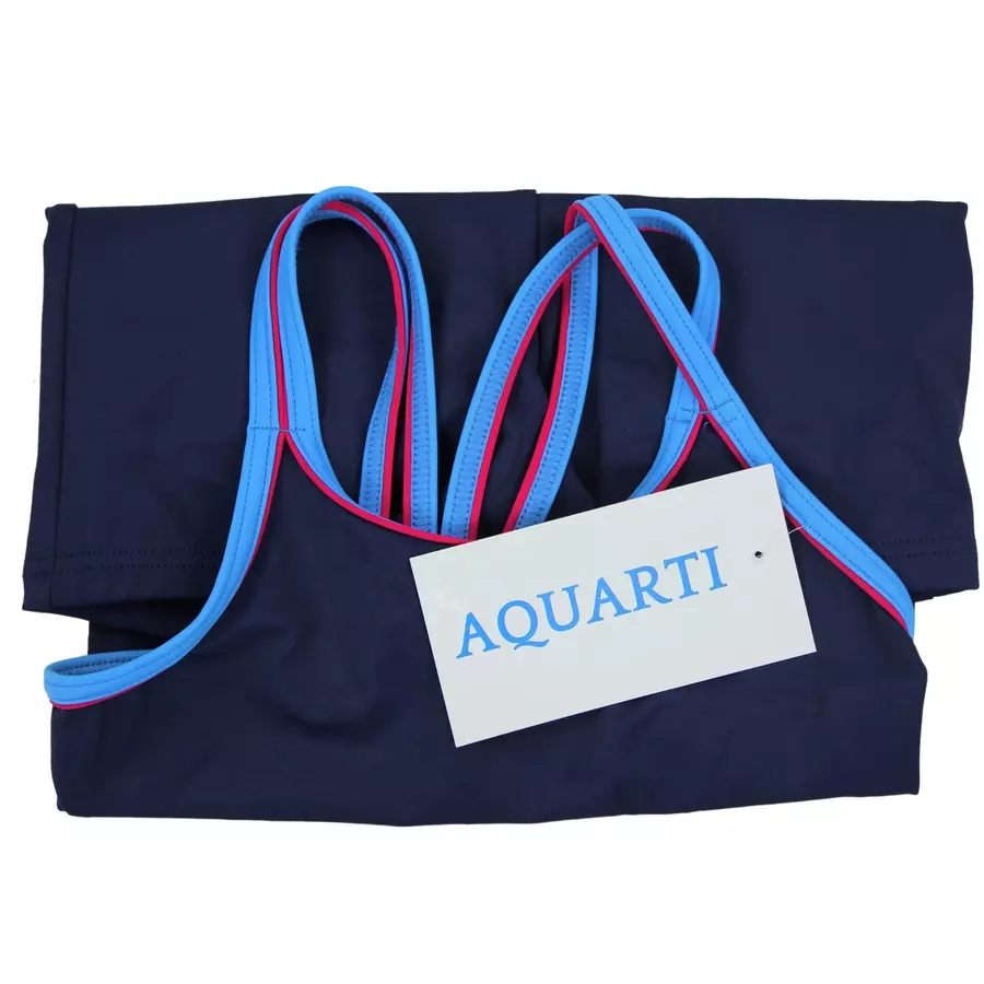 Aquarti Mädchen Badeanzug mit Bein Racerback blau