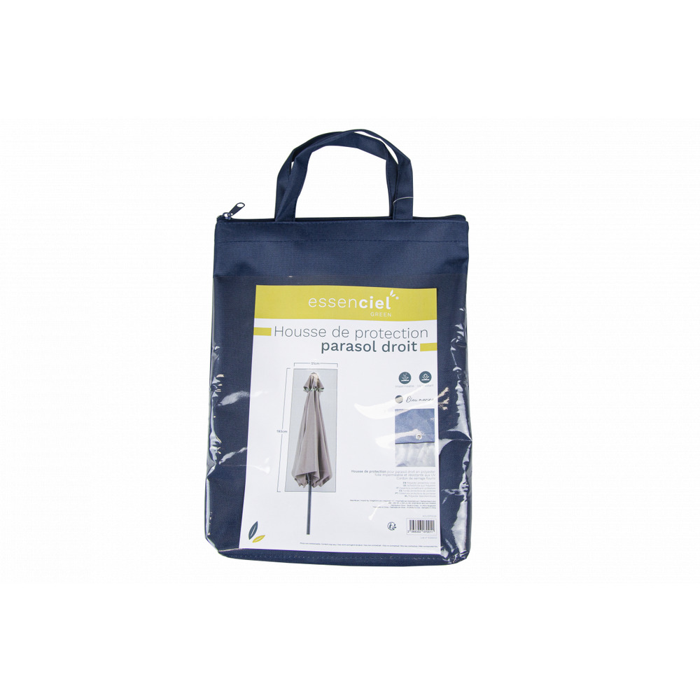 Housse de protection parasol droit bleu marine - polyester