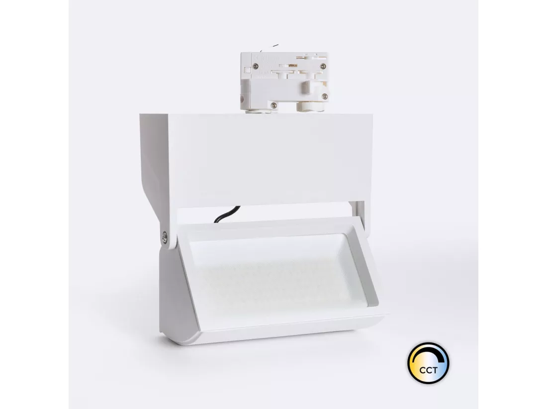 Spot LED sur Rail Triphasé 38W Piero CCT (4000K - 5000K - 6000K) Sélectionnable
